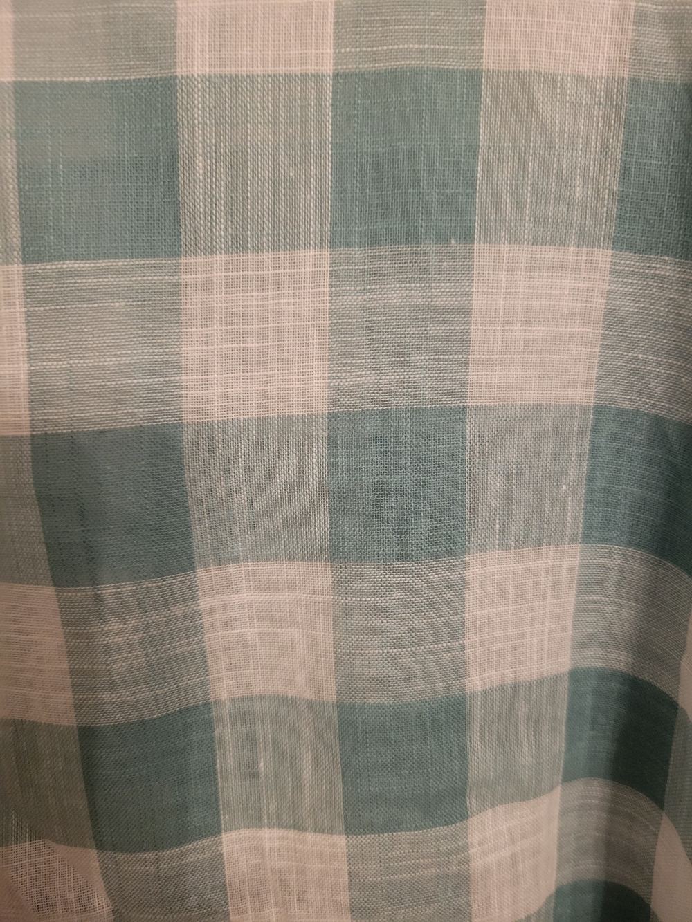 Anniewear Amazing Plaid Lightweight Button-Down Shirt in Light Teal and White - Picture 5 of 9